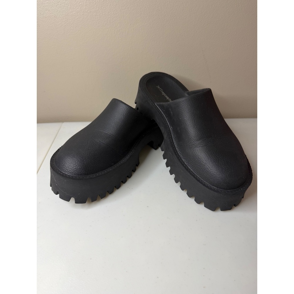 Jeffrey Campbell Clogge Black Platform Lug Sole Mules Clogs Womens 9